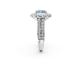 White gold Fancy Blue Radiant  Halo Diamond Engagement Ring with Split Shank and Prong Setting_68