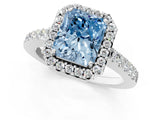 White gold Fancy Blue Radiant  Halo Diamond Pavé Solitaire Ring_52