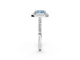 White gold Fancy Blue Radiant  Halo Diamond Pavé Solitaire Ring_53