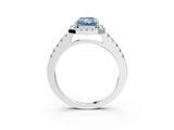 White gold Fancy Blue Radiant  Halo Diamond Pavé Solitaire Ring_54