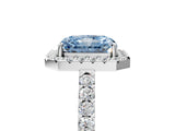 White gold Fancy Blue Radiant  Halo Diamond Pavé Solitaire Ring_56