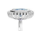 White gold Fancy Blue Radiant  Halo Diamond Ring with Milgrain Edge and Round Prong Setting_43