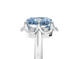 White gold Fancy Blue Radiant  Halo Diamond Ring with Round Cluster Setting, Solitaire Band, and Four-Prong Setting_54