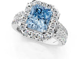 White gold Fancy Blue Radiant  Halo Diamond Split Shank Engagement Ring with Prong Setting_52