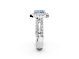 White gold Fancy Blue Radiant  Halo Diamond Split Shank Engagement Ring with Prong Setting_53