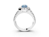 White gold Fancy Blue Radiant  Halo Diamond Split Shank Engagement Ring with Prong Setting_54