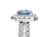 White gold Fancy Blue Radiant  Halo Diamond Split Shank Engagement Ring with Prong Setting_56