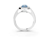White gold Fancy Blue Radiant  Halo Pavé Diamond Engagement Ring with Bezel Setting_52