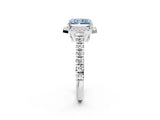 White gold Fancy Blue Radiant  Halo Pavé Diamond Engagement Ring with Four-Prong Setting_28