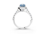 White gold Fancy Blue Radiant  Halo Pavé Diamond Engagement Ring with Four-Prong Setting_29
