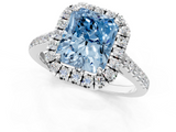 White gold Fancy Blue Radiant  Halo Pavé Diamond Engagement Ring with Four-Prong Setting_4