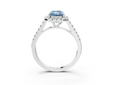 White gold Fancy Blue Radiant  Halo Pavé Diamond Engagement Ring with Four-Prong Setting_6