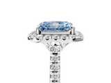 White gold Fancy Blue Radiant  Halo Pavé Diamond Engagement Ring with Four-Prong Setting_8
