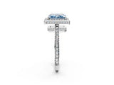 White gold Fancy Blue Radiant  Halo Pave Band Solitaire Ring with Prong Setting_68