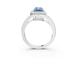 White gold Fancy Blue Radiant  Halo Pave Band Solitaire Ring with Prong Setting_69