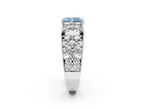 White gold Fancy Blue Radiant  Halo Pave Diamond Engagement Ring with Milgrain Detailing_70