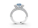 White gold Fancy Blue Radiant  Halo Pave Diamond Engagement Ring with Milgrain Detailing_71