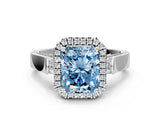 White gold Fancy Blue Radiant  Halo Pave Split Shank Prong Setting Ring_26
