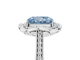 White gold Fancy Blue Radiant  Halo Round Diamond Pave Band with Four-Prong Setting_55