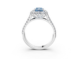 White gold Fancy Blue Radiant  Halo Split Shank Diamond Engagement Ring with Pave Band and Four-Prong Setting_74