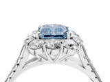 White gold Fancy Blue Radiant  Halo Split Shank Diamond Engagement Ring with Pave Band and Four-Prong Setting_75