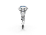 White gold Fancy Blue Radiant  Halo Split Shank Diamond Engagement Ring with Prong Setting_22