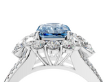 White gold Fancy Blue Radiant  Halo Split Shank Diamond Engagement Ring with Prong Setting_24