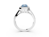 White gold Fancy Blue Radiant  Halo Split Shank Diamond Ring with Four-Prong Setting_35