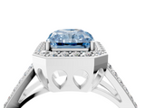 White gold Fancy Blue Radiant  Halo Split Shank Diamond Ring with Four-Prong Setting_36