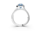 White gold Fancy Blue Radiant  Halo Split Shank Diamond Ring with Pavé Setting_29