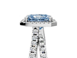 White gold Fancy Blue Radiant  Halo Split Shank Diamond Ring with Pavé Setting_30
