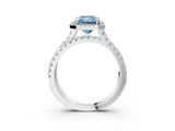 White gold Fancy Blue Radiant  Halo Split Shank Diamond Ring with Pavé Setting_36