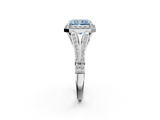 White gold Fancy Blue Radiant  Halo Split Shank Diamond Ring with Prong Setting_22