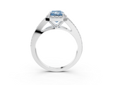 White gold Fancy Blue Radiant  Halo Split Shank Diamond Ring with Prong Setting_23