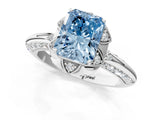 White gold Fancy Blue Radiant  Halo Split Shank Pave Diamond Ring with Petal Prong Setting_33