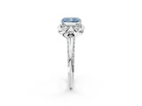 White gold Fancy Blue Radiant  Halo Split Shank Pave Diamond Ring with Petal Prong Setting_34