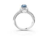 White gold Fancy Blue Radiant  Halo Split Shank Pave Diamond Ring with Petal Prong Setting_35