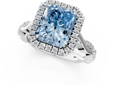 White gold Fancy Blue Radiant  Halo Twist Band Solitaire Ring_21