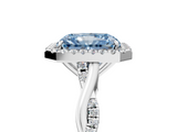 White gold Fancy Blue Radiant  Halo Twist Band Solitaire Ring_25