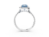 White gold Fancy Blue Radiant  Halo Twisted Band Four-Prong Diamond Ring_23