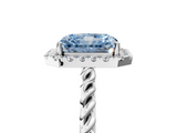 White gold Fancy Blue Radiant  Halo Twisted Band Four-Prong Diamond Ring_25