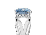 White gold Fancy Blue Radiant  Halo Twisted Band Four-Prong Ring_61