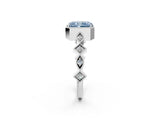 White gold Fancy Blue Radiant  Milgrain Marquise Diamond Twist Band Ring_64