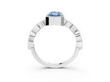 White gold Fancy Blue Radiant  Milgrain Marquise Diamond Twist Band Ring_65
