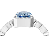 White gold Fancy Blue Radiant  Milgrain Marquise Diamond Twist Band Ring_66