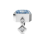 White gold Fancy Blue Radiant  Milgrain Marquise Diamond Twist Band Ring_67