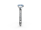 White gold Fancy Blue Radiant  Milgrain Pave Diamond Engagement Ring with Four-Prong Setting_137