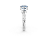 White gold Fancy Blue Radiant  Solitaire Beaded Band Six-Prong Setting_2