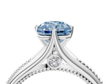 White gold Fancy Blue Radiant  Solitaire Beaded Band Six-Prong Setting_4