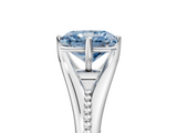 White gold Fancy Blue Radiant  Solitaire Beaded Band Six-Prong Setting_5